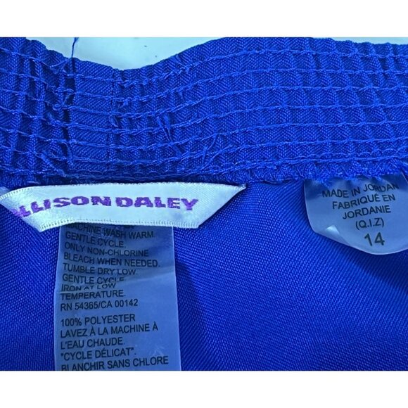 Allison Daley High Rise Trouser Pants Women's 14 Blue Elastic Waist Straight Leg - Picture 5 of 9